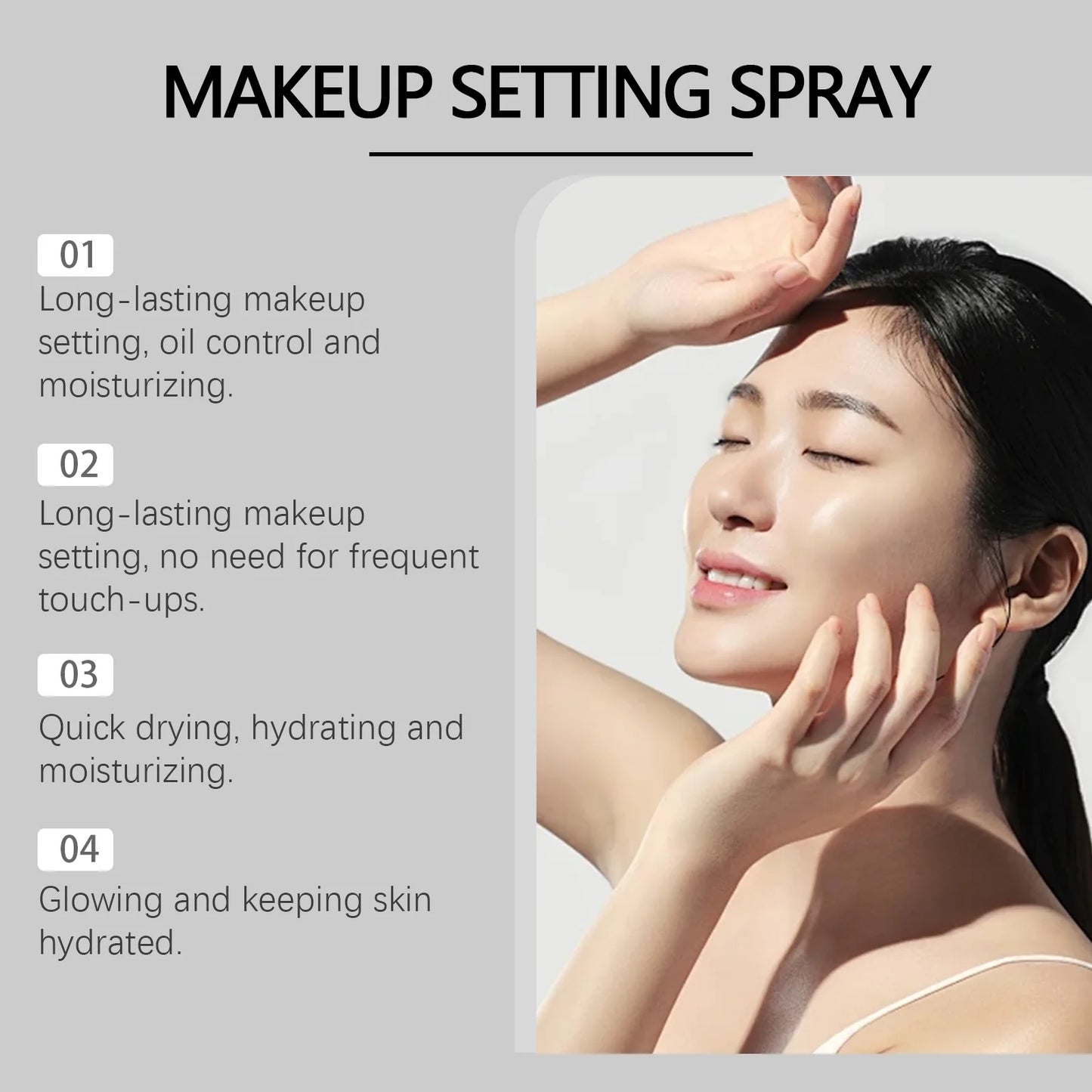 Quicksand Makeup Setting Spray, Long Lasting Makeup Fixing Spray with Mint Leaf & Hyaluronic Acid, Oil Control Refreshing Face Mist 30Ml